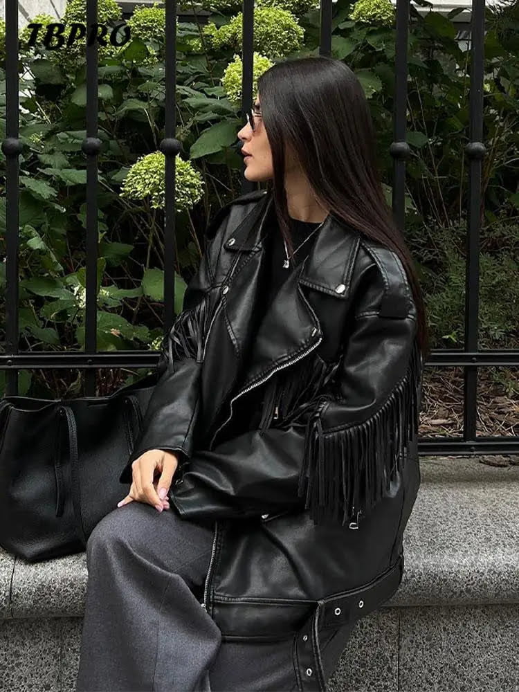 womens leather fringe motorcycle jacket