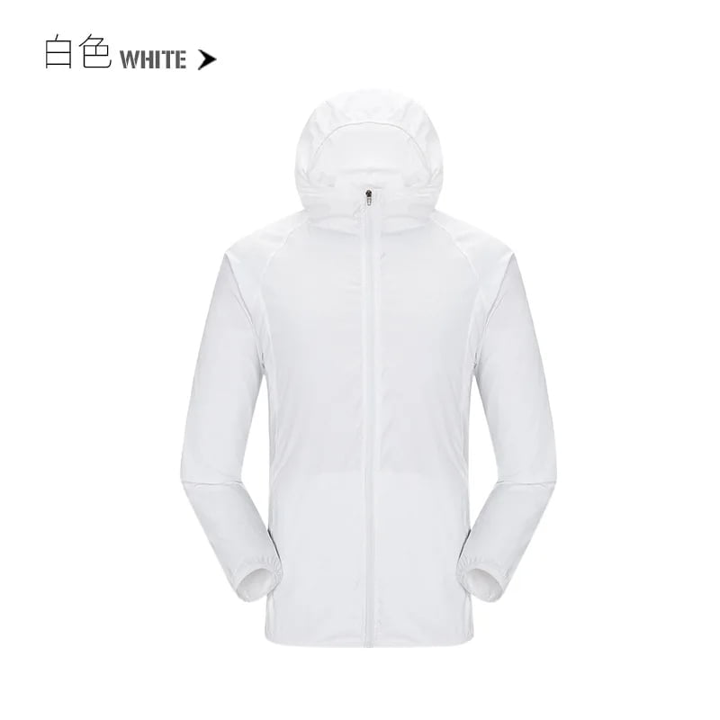 white windbreaker jacket