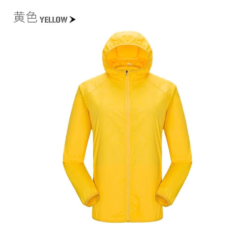 Yellow windbreaker jacket