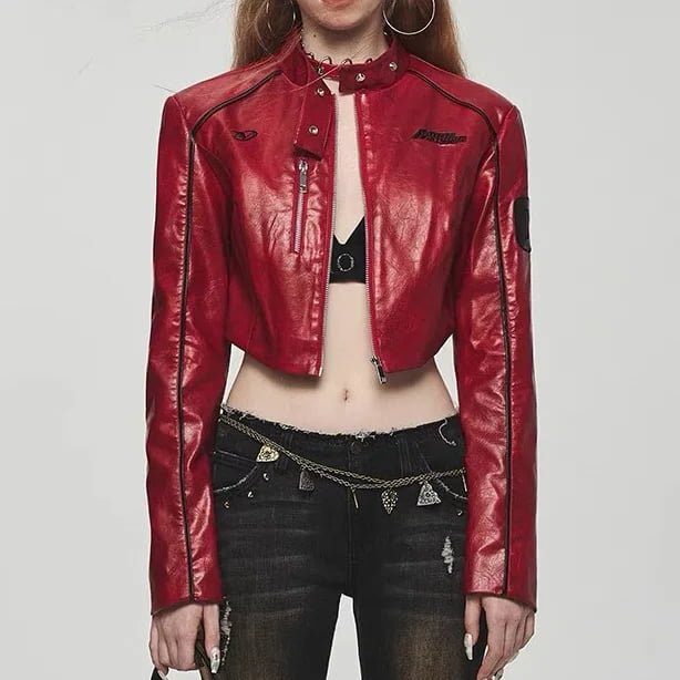 cropped leather fringe jacket
