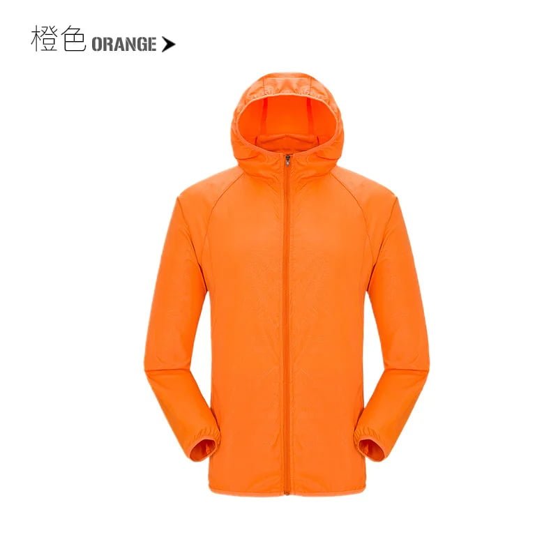 Orange windbreaker jacket
